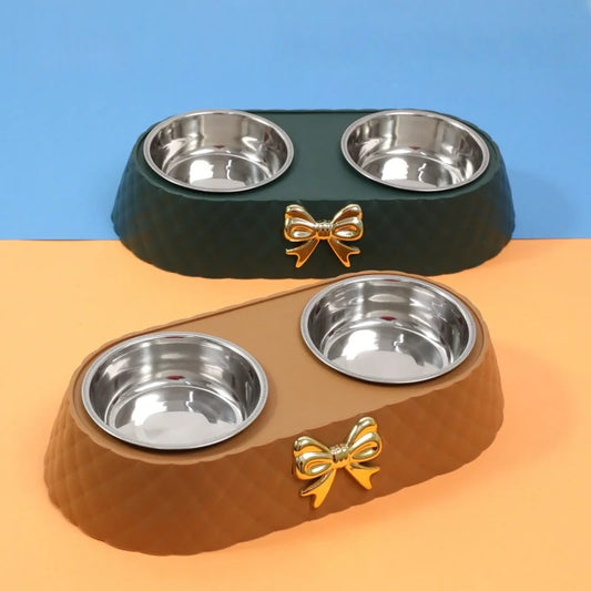 Double Stainless Steel Pet Bowl
