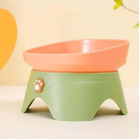 Tilted Raised Cat Food Bowl