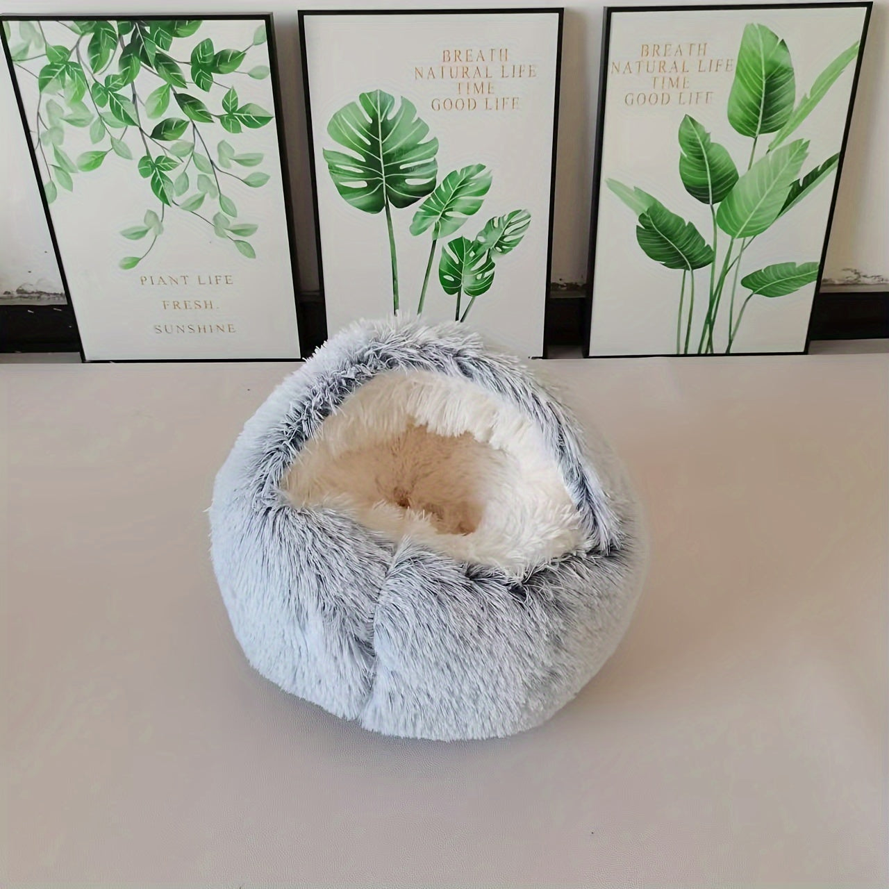Cozy Covered Cat Dog Bed