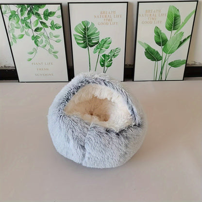 Cozy Covered Cat Dog Bed