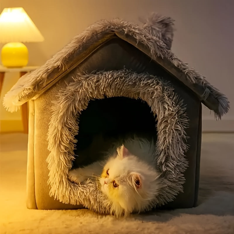 Semi-Enclosed Cat Sleeping Bed