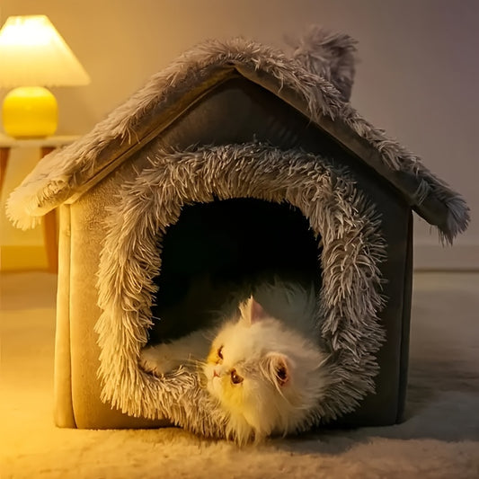 Semi-Enclosed Cat Sleeping Bed