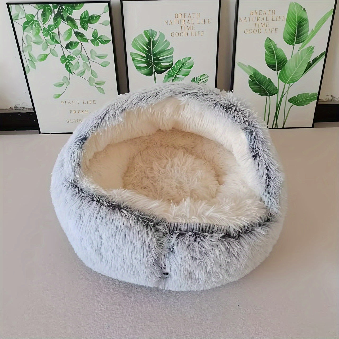 Cozy Covered Cat Dog Bed