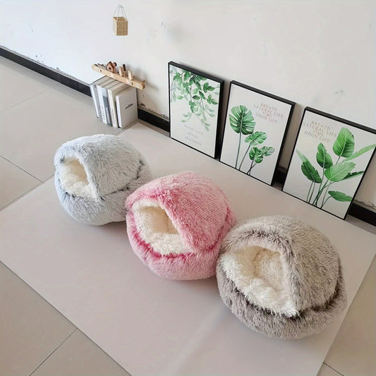 Cozy Covered Cat Dog Bed