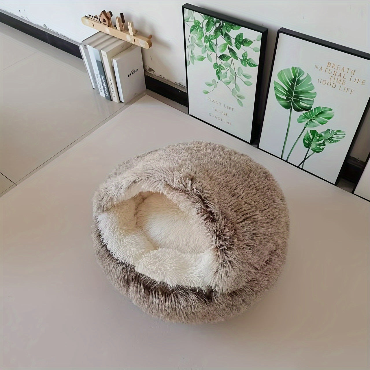 Cozy Covered Cat Dog Bed