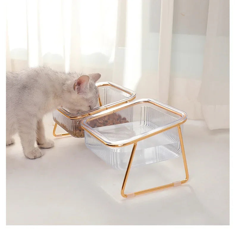 Transparent Raised Cat Bowl