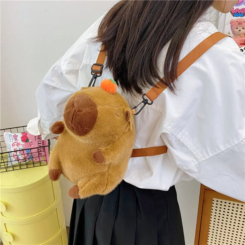 Plush Capybara Backpack Bag