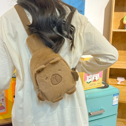 Plush Capybara Backpack Bag