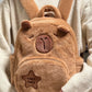 Plush Capybara Backpack Bag
