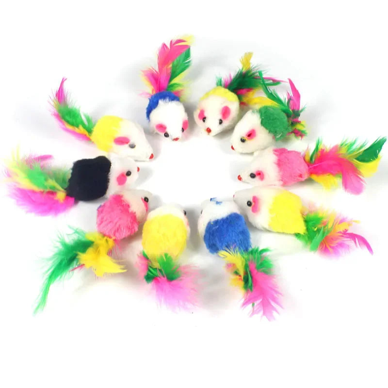 Feather Mouse Cat Toy Set