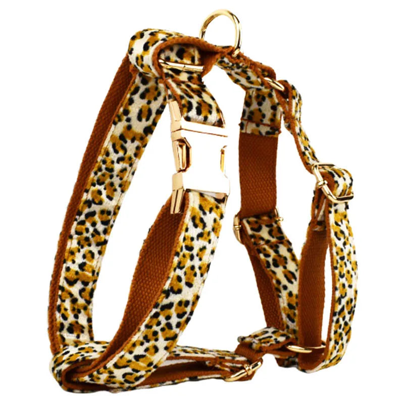 Leopard Print Dog Collar Set