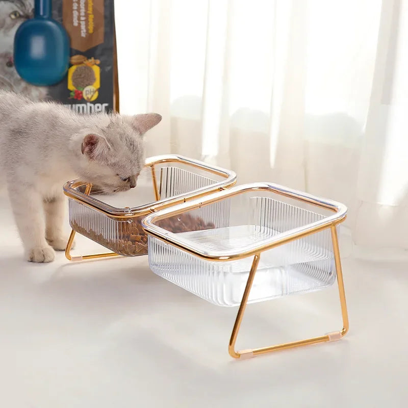 Transparent Raised Cat Bowl