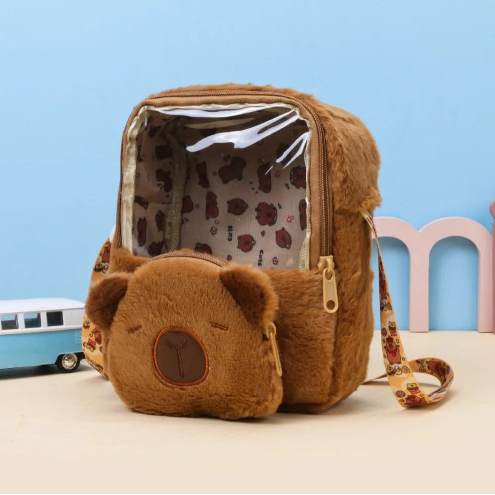 Plush Capybara Backpack Bag