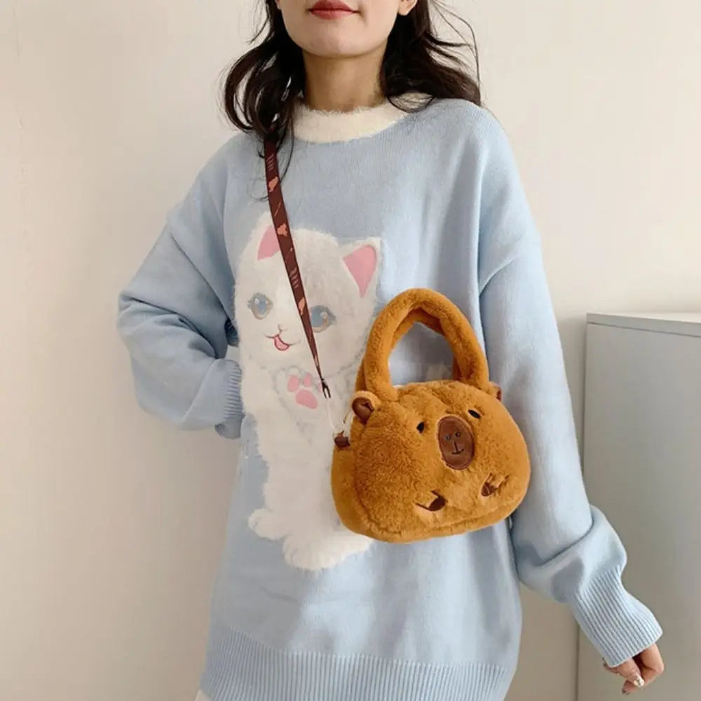 Plush Capybara Backpack Bag