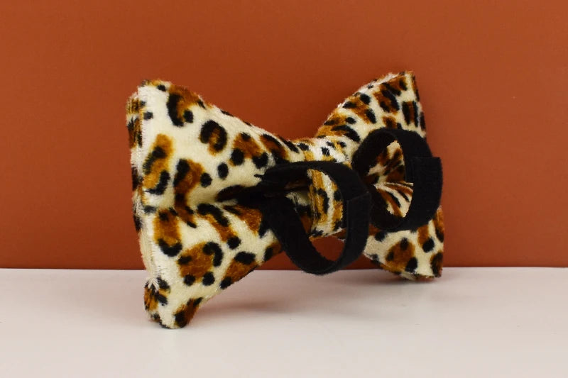 Leopard Print Dog Collar Set