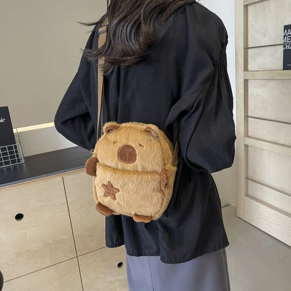 Plush Capybara Backpack Bag