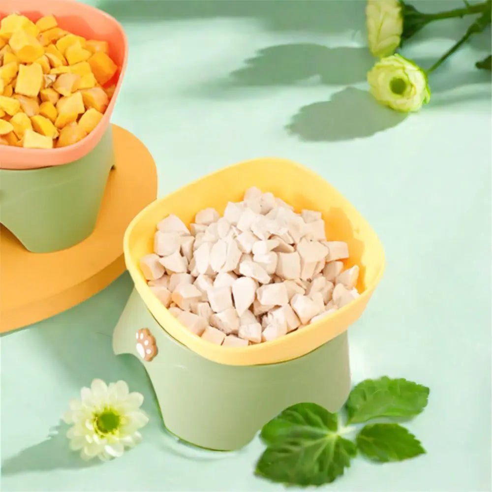 Tilted Raised Cat Food Bowl