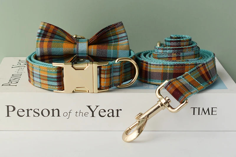 Cotton Personalized Dog Collar Set