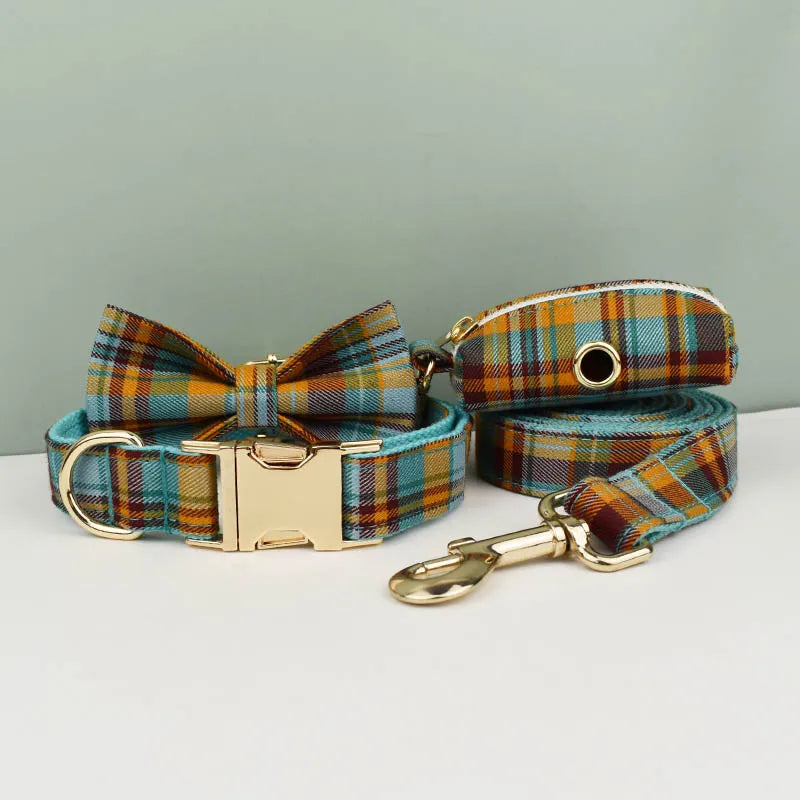 Cotton Personalized Dog Collar Set