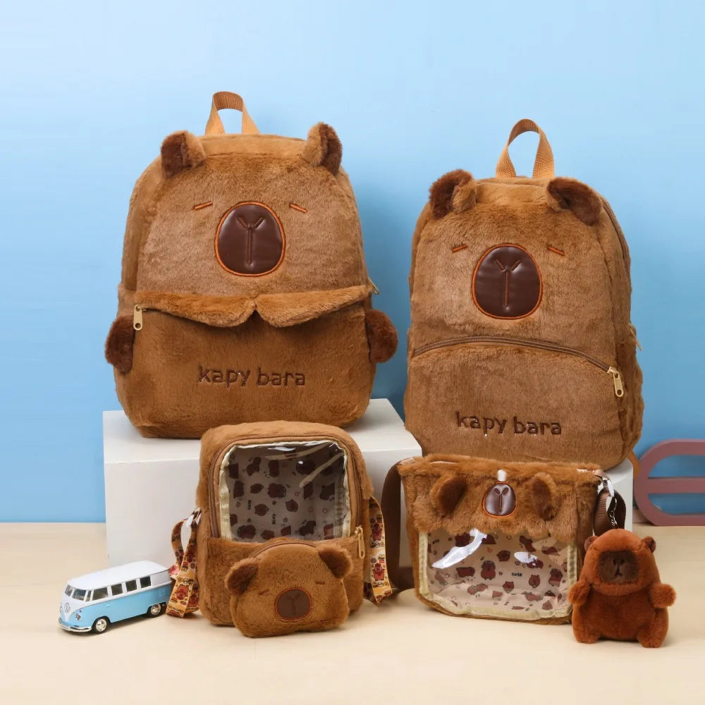 Plush Capybara Backpack Bag