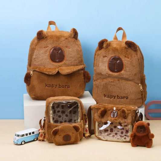 Plush Capybara Backpack Bag
