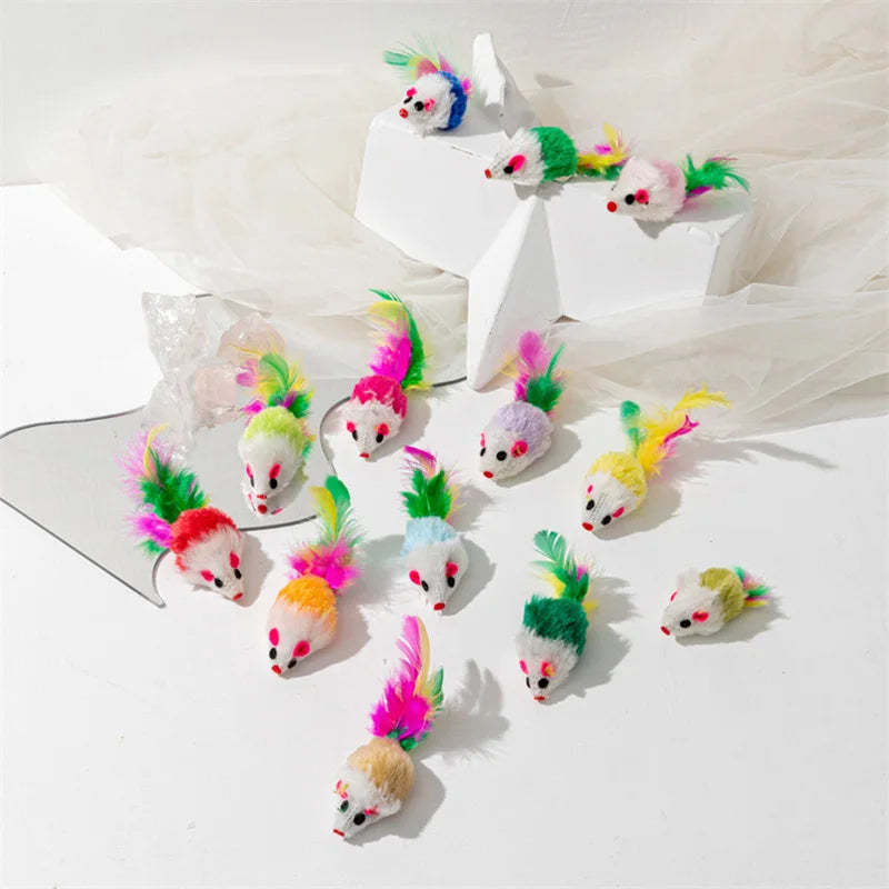 Feather Mouse Cat Toy Set