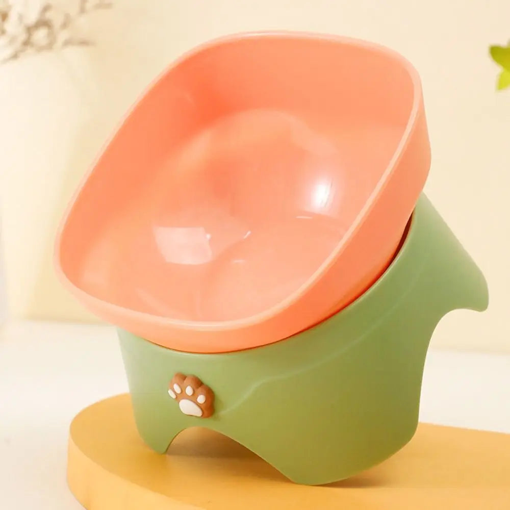 Tilted Raised Cat Food Bowl