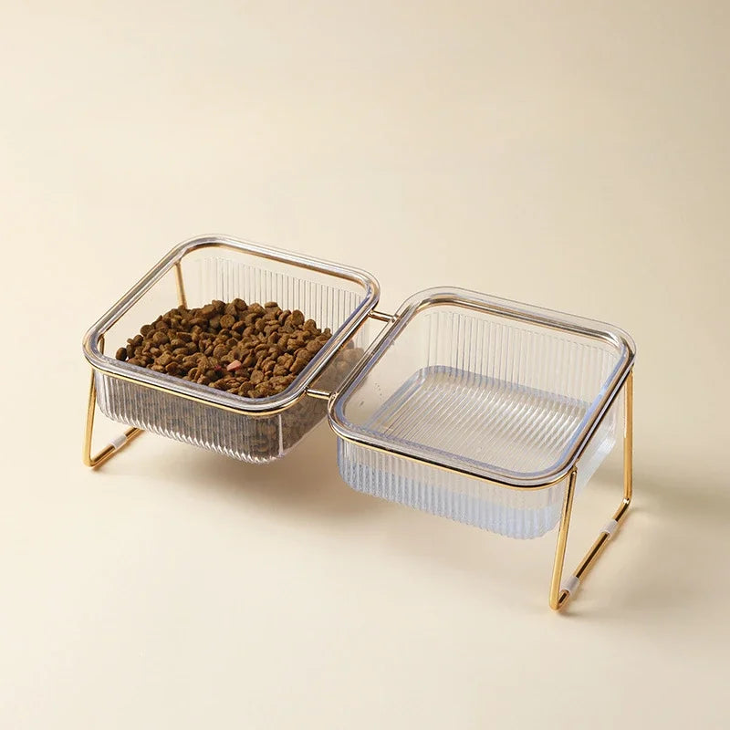 Transparent Raised Cat Bowl