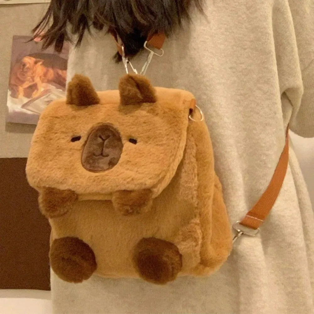 Plush Capybara Backpack Bag