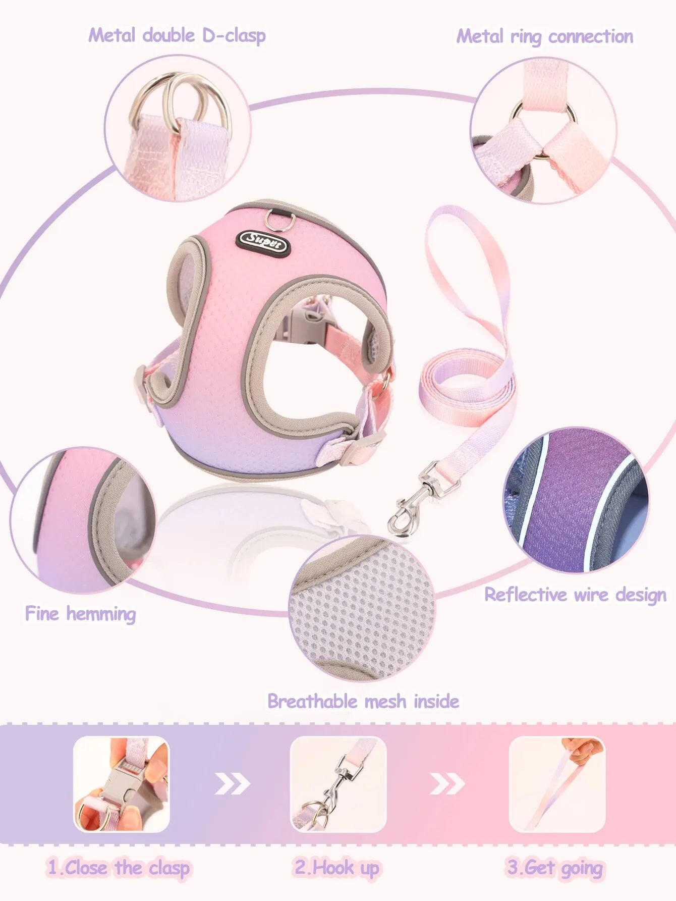 Adjustable Reflective Dog Harness