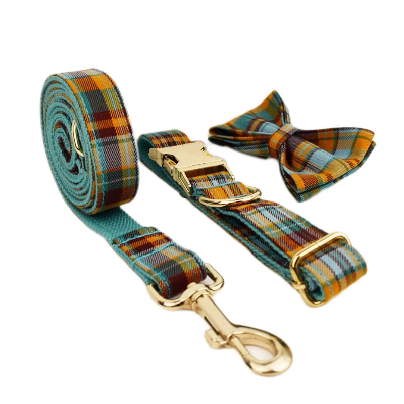 Cotton Personalized Dog Collar Set