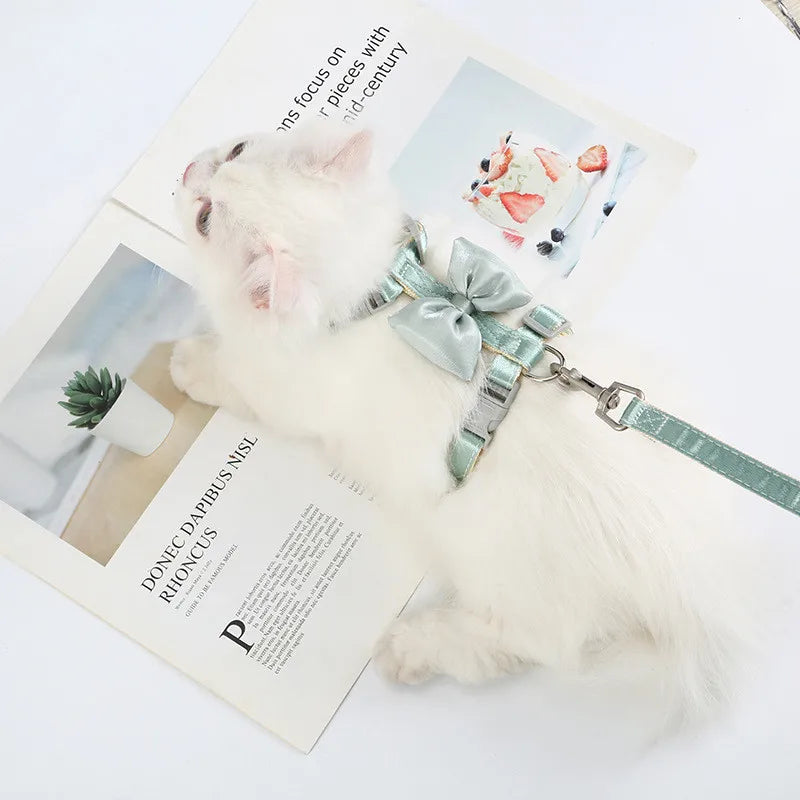 Bling Bow Cat Harness Leash