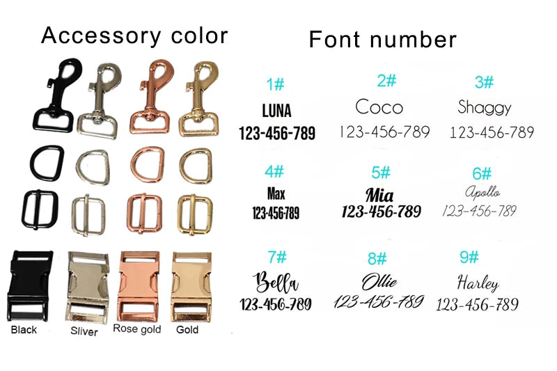 Cotton Personalized Dog Collar Set