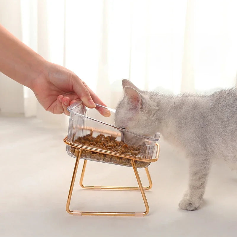 Transparent Raised Cat Bowl