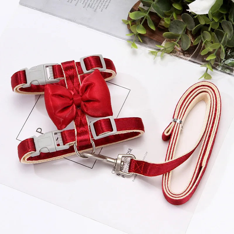 Bling Bow Cat Harness Leash