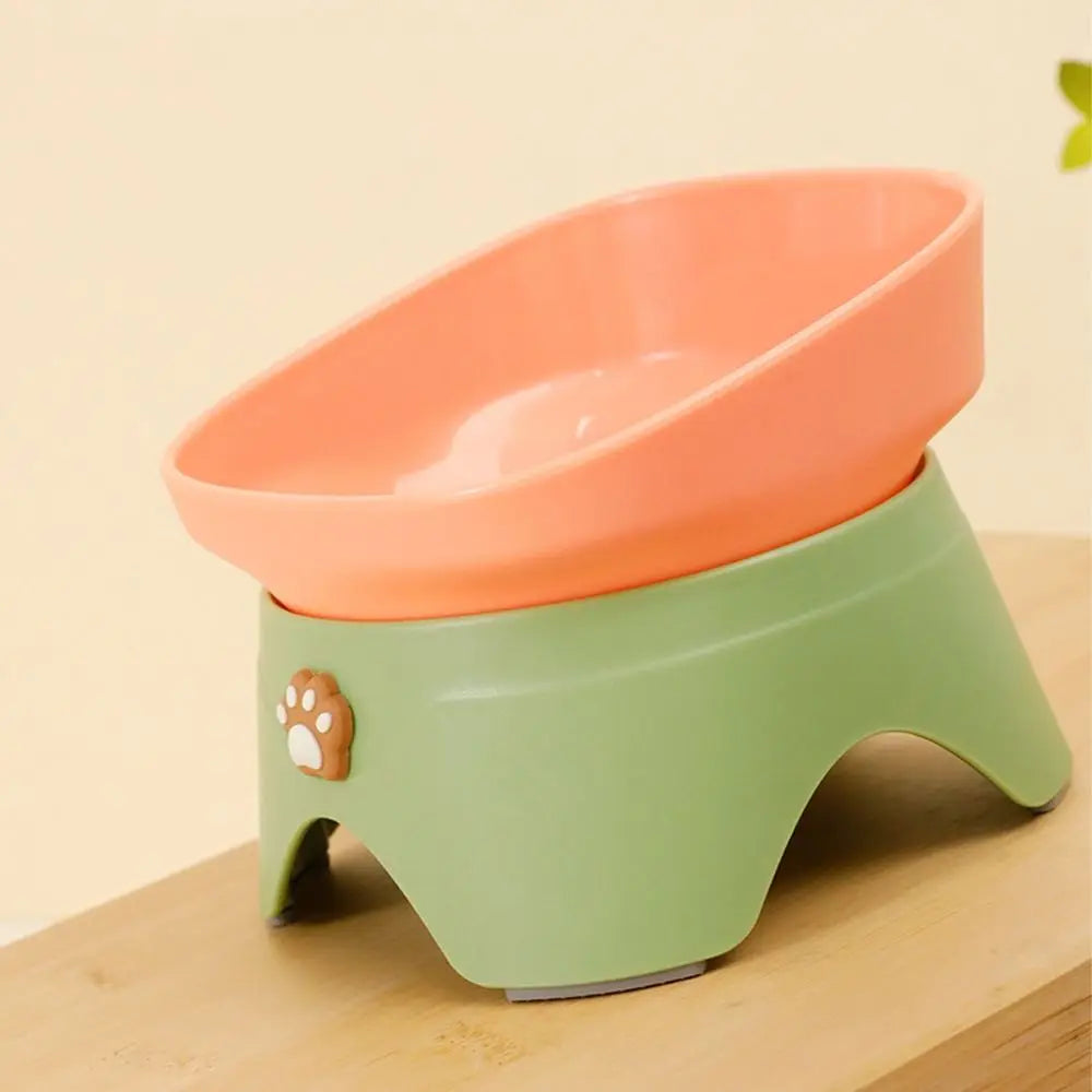 Tilted Raised Cat Food Bowl