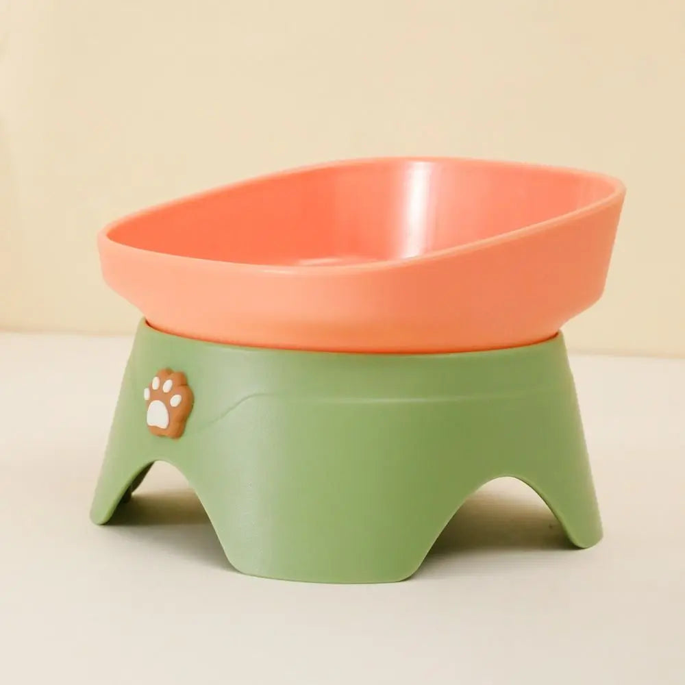 Tilted Raised Cat Food Bowl