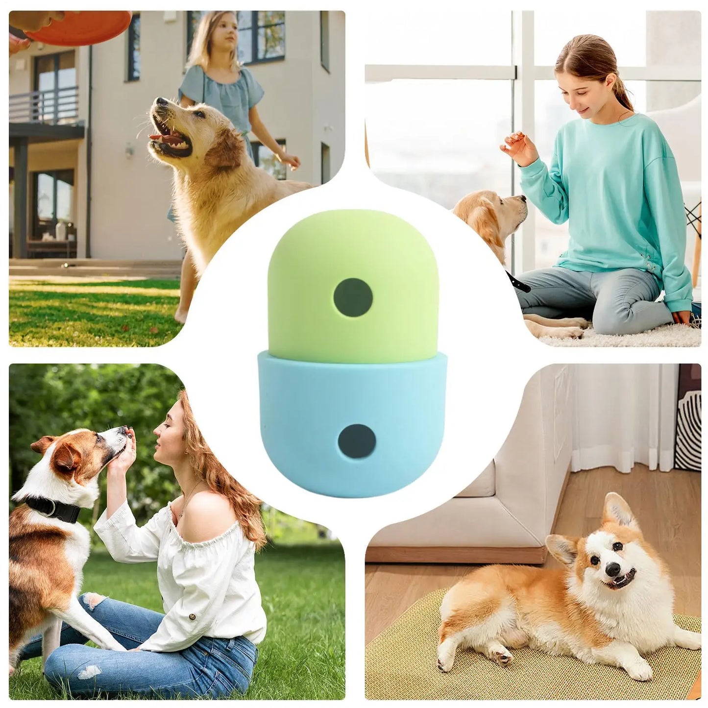Dog Chew Toy Silicone Food Dispensing Ball For Dog Pet Supplies Interactive Puppy Treat Enrichment Toy For Medium Small Large