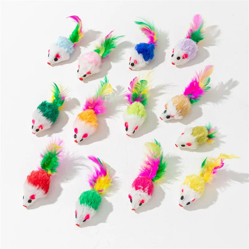 Feather Mouse Cat Toy Set