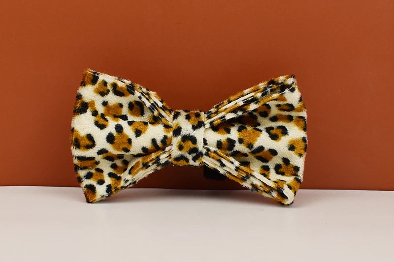 Leopard Print Dog Collar Set