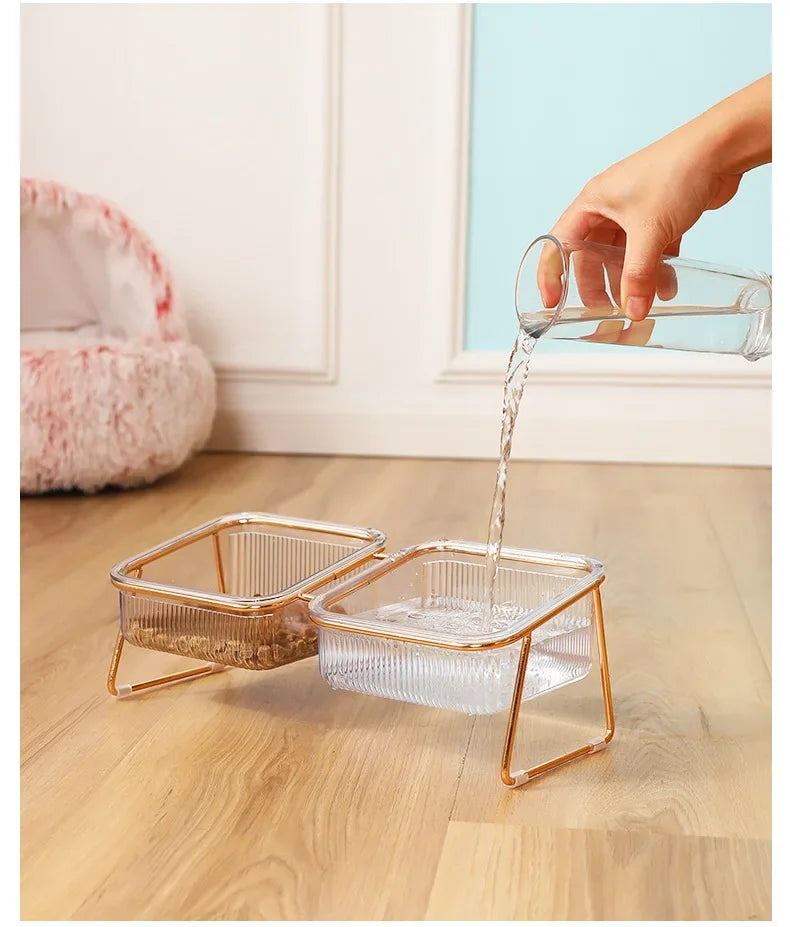 Transparent Raised Cat Bowl