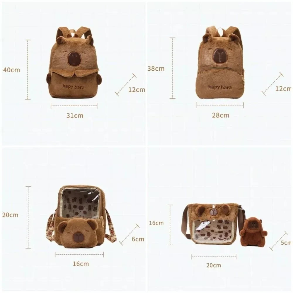 Plush Capybara Backpack Bag