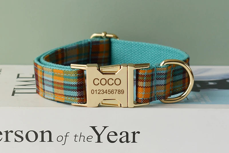 Cotton Personalized Dog Collar Set
