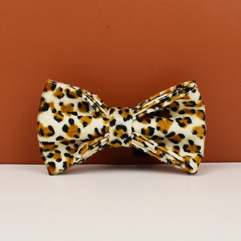 Leopard Print Dog Collar Set