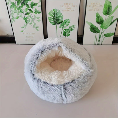 Cozy Covered Cat Dog Bed